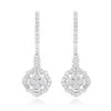 1 Carat 14K White Gold Diamond Drop Earrings For Women By Luxurman