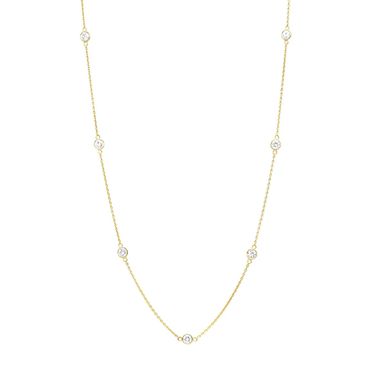 1 Carat Diamonds By The Yard Ladies Necklace Solid 14K Yellow Gold Chain For Women 1 1 Carat Diamonds By The Yard Ladies Necklace Solid 14K Yellow Gold Chain For Women