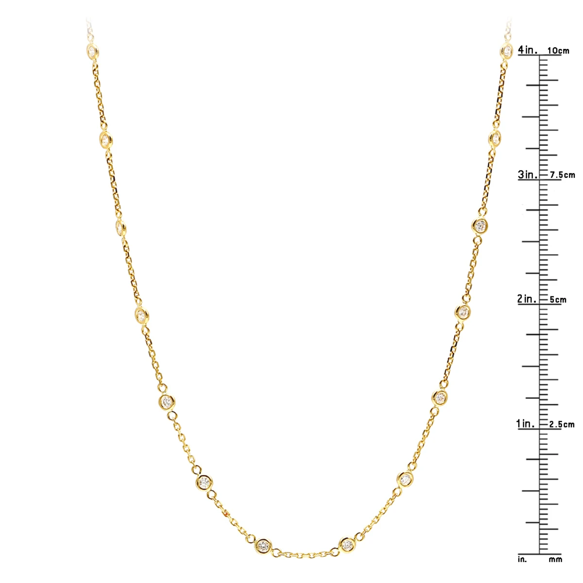 1 Carat Diamonds By The Yard Necklace 14K Yellow Gold 4 1 Carat Diamonds By The Yard Necklace 14K Yellow Gold - Image 4