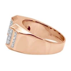 1 Carat Men's Diamond 14K Yellow Gold Ring By Luxurman Wedding Band -Luxurman 1 carat mens diamond gold ring by luxurman 14k wedding band backro