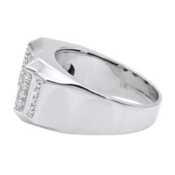 1 Carat Men's Diamond 14K Yellow Gold Ring By Luxurman Wedding Band -Luxurman 1 carat mens diamond gold ring by luxurman 14k wedding band backwh