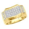 1 Carat Men's Diamond 14K Yellow Gold Ring By Luxurman Wedding Band