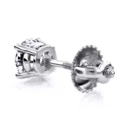 1 Ct. Diamond Stud Earrings W Round Diamonds 14K Yellow Gold -Luxurman 1 ct diamond stud earrings w round diamonds 14k gold p 5636 backwh