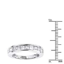 Thin 1 Row Princess Cut Diamond Wedding Band 1.65ct 10K Yellow Gold -Luxurman 1 row princess cut diamond wedding band 183ct 10k gold rulerwh