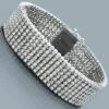 10K White Gold 7-Row Cuff Diamond Bracelet 14.70ct