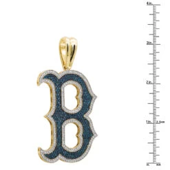 10K Yellow Gold 5 Carat Blue & White Diamond Initial Alphabet Letter Pendant For Men -Luxurman 10k gold 5 carat blue white diamond initial alphabet letter pendant for men 018006 rulerye