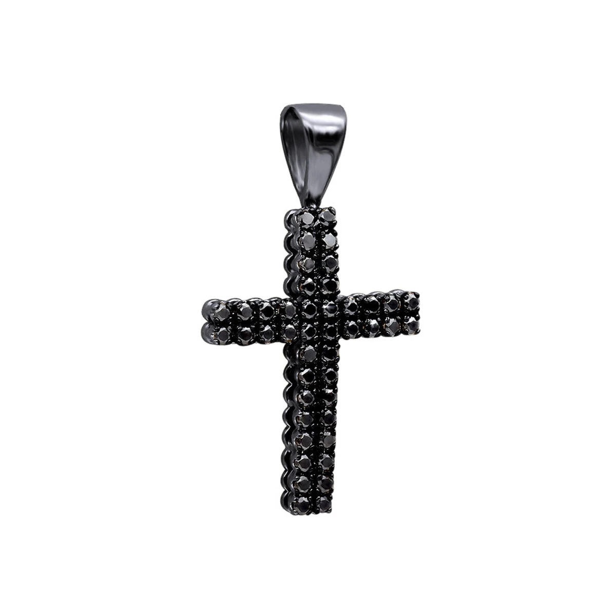 10K Yellow Gold Black Diamond Cross Pendant For Men 1.5ct By Luxurman 4 10K Yellow Gold Black Diamond Cross Pendant For Men 1.5ct By Luxurman - Image 4