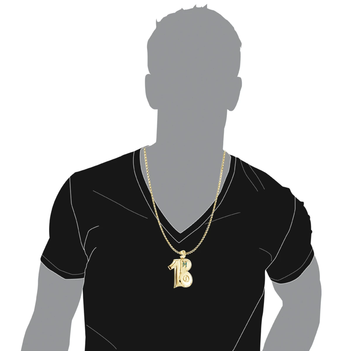 10K Yellow Gold Blue Diamond Unique Pendant For Men 0.45ct By Luxurman 5 10K Yellow Gold Blue Diamond Unique Pendant For Men 0.45ct By Luxurman - Image 5