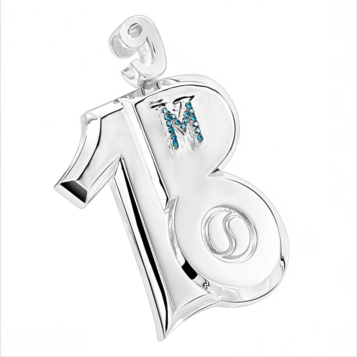 10K Yellow Gold Blue Diamond Unique Pendant For Men 0.45ct By Luxurman 2 10K Yellow Gold Blue Diamond Unique Pendant For Men 0.45ct By Luxurman - Image 2