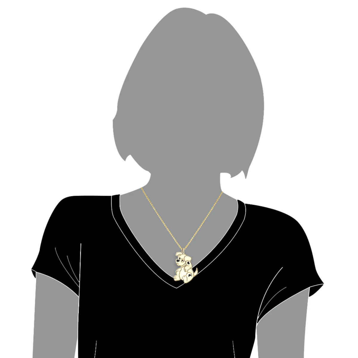 Real Diamond Dog Pendant: Dalmatian Puppy 0.15ct 5 Real Diamond Dog Pendant: Dalmatian Puppy 0.15ct - Image 5