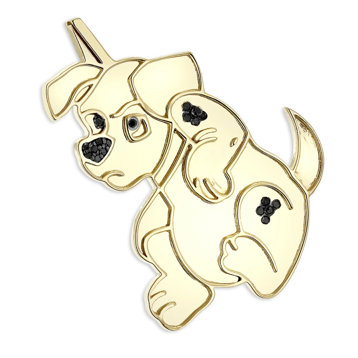 Real Diamond Dog Pendant: Dalmatian Puppy 0.15ct 1 Real Diamond Dog Pendant: Dalmatian Puppy 0.15ct