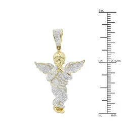 10K Yellow Gold Diamond Baby Angel Pendant For Men 1ct By Luxurman 11 10K Yellow Gold Diamond Baby Angel Pendant For Men 1ct By Luxurman -Luxurman 10k gold diamond baby angel pendant for men 13ct by luxurman rulerye