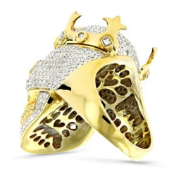 10K Yellow Gold Hip Hop Men's Diamond Skull Ring With Crown 2.75ct 8 10K Yellow Gold Hip Hop Men's Diamond Skull Ring With Crown 2.75ct -Luxurman 10k gold hip hop jewelry mens diamond skull ring with crown 275ct backye