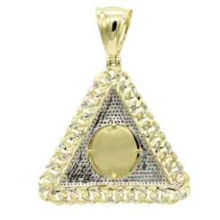 10K Yellow Gold Liberty Coin Cuban Link Triangle Diamond Pendant For Men 1.05ct 9 10K Yellow Gold Liberty Coin Cuban Link Triangle Diamond Pendant For Men 1.05ct -Luxurman 10k gold liberty coin cuban link triangle diamond pendant for men 105ct backye