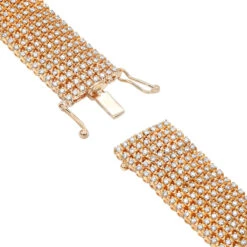 Hip Hip 10K Yellow Gold 8-Row Tennis Diamond Bracelet For Men 10 Carats 13 Hip Hip 10K Yellow Gold 8-Row Tennis Diamond Bracelet For Men 10 Carats -Luxurman 10k gold mens 8 row diamond bracelet 825ct p 6025 backro