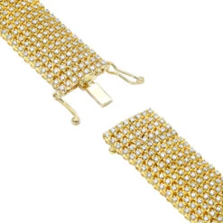 Hip Hip 10K Yellow Gold 8-Row Tennis Diamond Bracelet For Men 10 Carats 12 Hip Hip 10K Yellow Gold 8-Row Tennis Diamond Bracelet For Men 10 Carats -Luxurman 10k gold mens 8 row diamond bracelet 825ct p 6025 backye