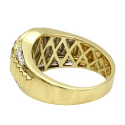 10K Yellow Gold Men's Cluster Diamond Jubilee Ring 0.75ct Rolex Style -Luxurman 10k gold mens cluster diamond jubilee ring 075ct backye