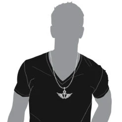 10K White Gold Men's Diamond Ankh Pendant Cross With Wings 3.33ct By Luxurman -Luxurman 10k gold mens diamond ankh pendant cross with wings 333ct by luxurman bodwh