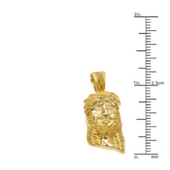 10K Rose Gold Micro Jesus Piece Yellow Diamond Face Pendant 0.5ct By Luxurman -Luxurman 10k gold micro jesus piece yellow diamond face pendant 04ct by luxurman rulerye