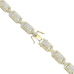 10K Yellow Gold Pave Diamond Bracelet For Men 2.75ct By Luxurman -Luxurman 10k gold pave diamond bracelet for men 275ct by luxurman backye