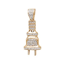 10K White Gold Mini Power Plug Diamond Pendant For Men 0.2ct By Luxurman 8 10K White Gold Mini Power Plug Diamond Pendant For Men 0.2ct By Luxurman -Luxurman 10k gold power plug diamond pendant for men 02ct by luxurman ro