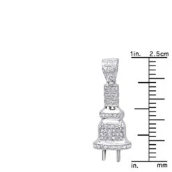 10K White Gold Mini Power Plug Diamond Pendant For Men 0.2ct By Luxurman 11 10K White Gold Mini Power Plug Diamond Pendant For Men 0.2ct By Luxurman -Luxurman 10k gold power plug diamond pendant for men 02ct by luxurman rulerwh