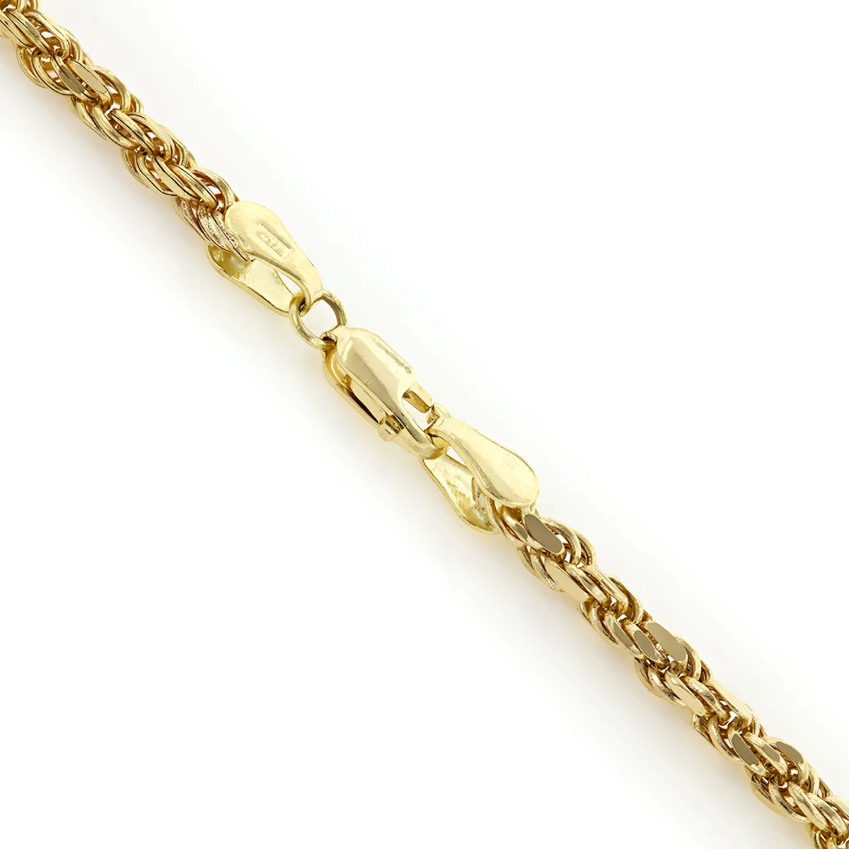 10K Yellow Gold Rope Chain For Men 26-28in 3mm 2 10K Yellow Gold Rope Chain For Men 26-28in 3mm - Image 2