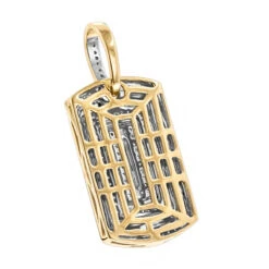 10K Yellow Gold Small Diamond Dog Tag Pendant By Luxurman 9 10K Yellow Gold Small Diamond Dog Tag Pendant By Luxurman -Luxurman 10k gold small diamond dog tag pendant by luxurman backye