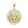10K Yellow Gold Versace Style Diamond Pendant Medusa Head Medallion For Men 0.5ct