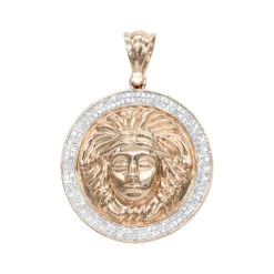 10K Yellow Gold Versace Style Diamond Pendant Medusa Head Medallion For Men 0.5ct -Luxurman 10k gold versace style diamond pendant medusa head medallion for men 05ct ro