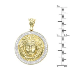 10K Yellow Gold Versace Style Diamond Pendant Medusa Head Medallion For Men 0.5ct -Luxurman 10k gold versace style diamond pendant medusa head medallion for men 05ct rulerye