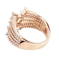 1.1 Carat Designer Diamond Right Hand Ring For Women By Luxurman 14K Rose Gold -Luxurman 11 carat designer diamond right hand ring for women by luxurman 14k gold backro