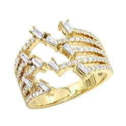 1.1 Carat Designer Diamond Right Hand Ring For Women By Luxurman 14K Rose Gold -Luxurman 11 carat designer diamond right hand ring for women by luxurman 14k gold ye