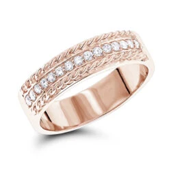 14 Karat Solid 14K White Gold Round Diamond Wedding Band 0.33ct 8 14 Karat Solid 14K White Gold Round Diamond Wedding Band 0.33ct -Luxurman 14 karat solid gold round diamond wedding band 033ct p 6651 ro