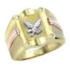 14 Karat 14K Yellow Gold Diamond Men's Eagle Ring .10ct