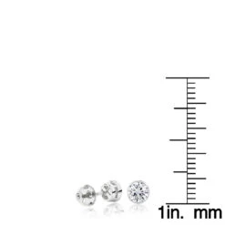 14K White Gold Bezel Set Diamond Stud Earrings Round Cut 0.75ct -Luxurman 14k bezel set diamond stud earrings round cut 075ct p 5659 rulerwh