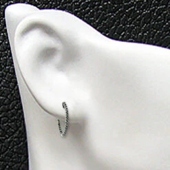 14K Black Plated Gold Black Diamond Hoop Earrings 2.20ct -Luxurman 14k black diamond hoop earrings 220ct p 35676bod