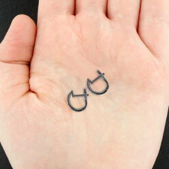 Small 14K Black Plated Gold Black Diamond Hoop Earrings 0.2ct Huggies -Luxurman 14k black diamond hoop huggie earrings 020ct p 35679box