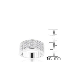14K White Gold Designer Diamond Wedding Band 1.82ct -Luxurman 14k designer diamond wedding band 182ct p 40464 rulerwh