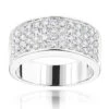 14K White Gold Designer Diamond Wedding Band 1.82ct