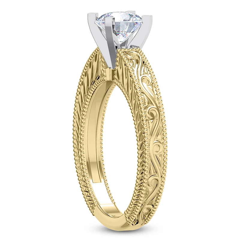 14K White Gold Designer Vintage Diamond Solitaire Engagement Ring 0.50ct 5 14K White Gold Designer Vintage Diamond Solitaire Engagement Ring 0.50ct - Image 5