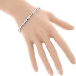 Luxurman 14K White Gold Round Diamond Tennis Bracelet Half Bezel Setting 6ct -Luxurman 14k diamond tennis bracelet half bezel setting 6ct p 22517 bodwh