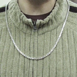 14K White Gold Fancy Color Diamond Chain Necklace Yellow Blue 5.55 -Luxurman 14k fancy color diamond chain necklace yellow blue 555 p 6221bod