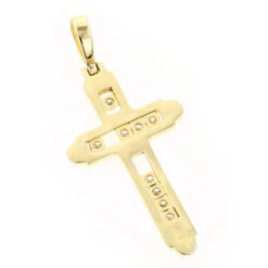 14K Yellow Gold Floating Diamond Cross Pendant LUCCELLO Monte Carlo 9 14K Yellow Gold Floating Diamond Cross Pendant LUCCELLO Monte Carlo -Luxurman 14k floating diamond cross pendant luccello monte carlo p 6576 backye