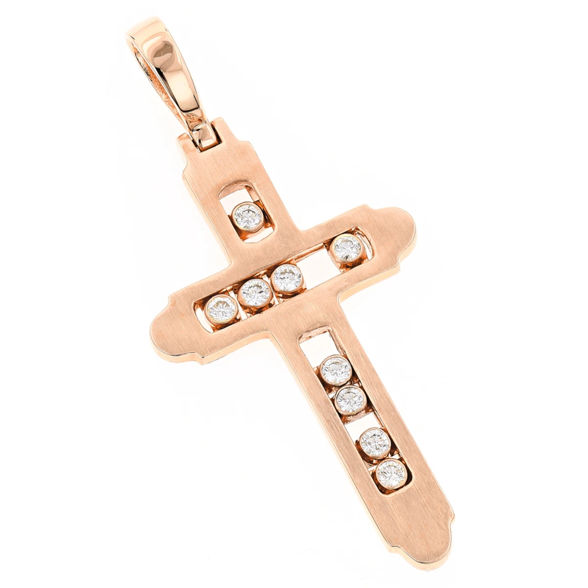 14K Yellow Gold Floating Diamond Cross Pendant LUCCELLO Monte Carlo 3 14K Yellow Gold Floating Diamond Cross Pendant LUCCELLO Monte Carlo - Image 3