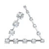 14K White Gold 13 Stone Diamond Journey Necklace 3.80ct