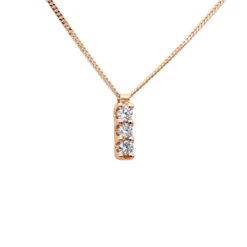 14K Yellow Gold 3 Stone Diamond Journey Pendant For Women 0.3ct -Luxurman 14k gold 3 stone diamond journey pendant 030ct p 28043 ro