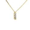 14K Yellow Gold 3 Stone Diamond Journey Pendant For Women 0.3ct
