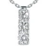 14K White Gold 3 Stone Diamond Journey Pendant 0.60ct