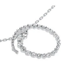 14K White Gold 33 Stone Diamond Journey Necklace 1.50ct -Luxurman 14k gold 33 stone diamond journey necklace 150ct p 28174 additional white